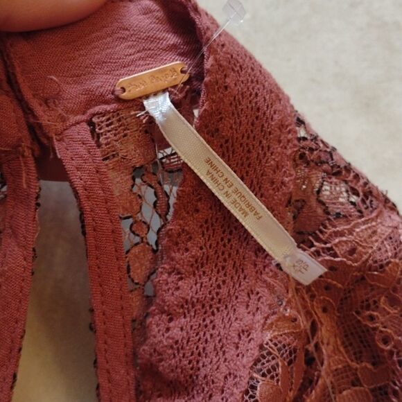 NWT Free People Lace Secret Origins Tunic Dusty Mauve size XS - Picture 5 of 13